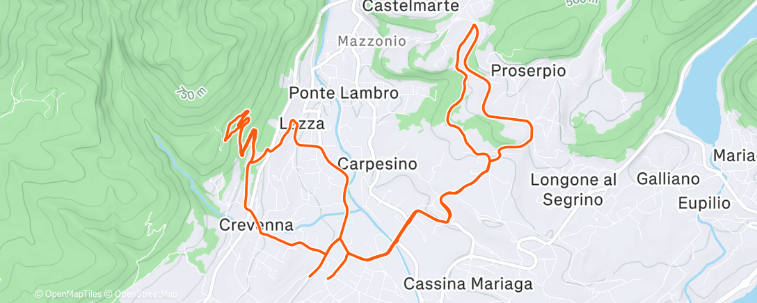 Map of the activity, Morning Mountain Bike Ride