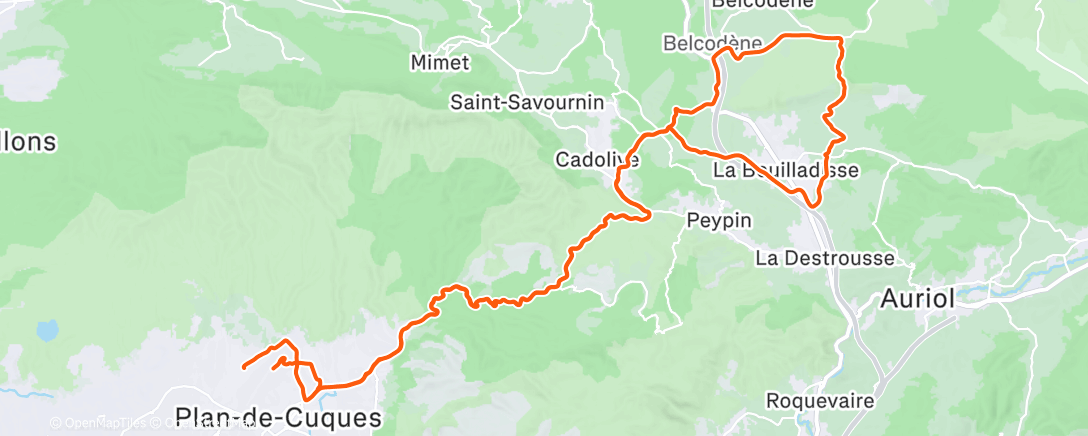 Map of the activity, Sortie vélo le matin