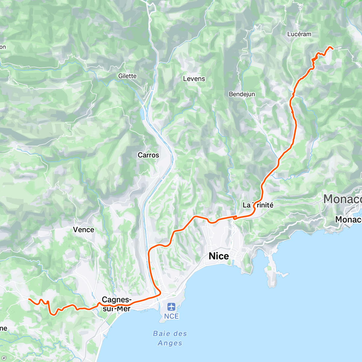 Map of the activity, Col connecté Col de Braus