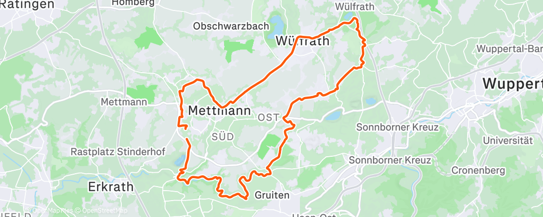 Map of the activity, Gravel-Fahrt zur Mittagszeit