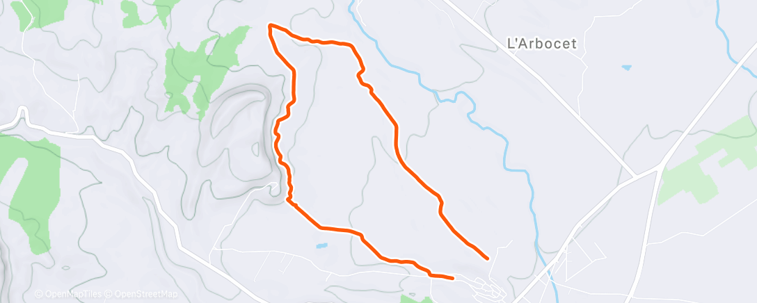 Карта физической активности (Carrera de montaña por la tarde)