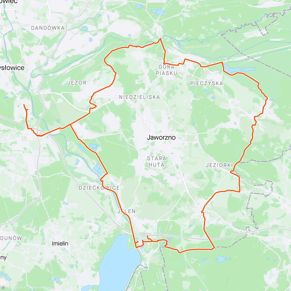 Map of the activity, Dookoła Jaworzna - czarna pętla