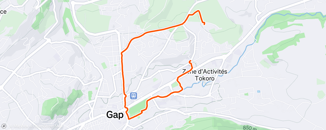 Map of the activity, Course à pied le matin