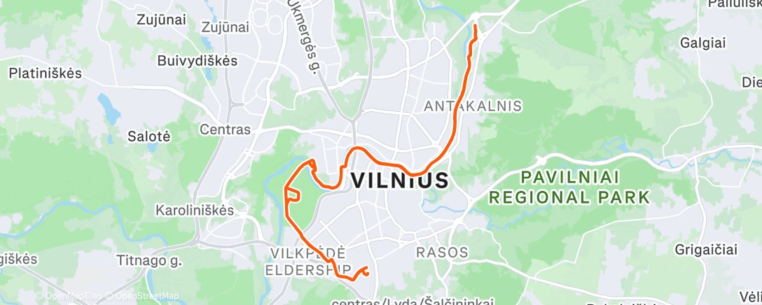 Map of the activity, Lunch Run