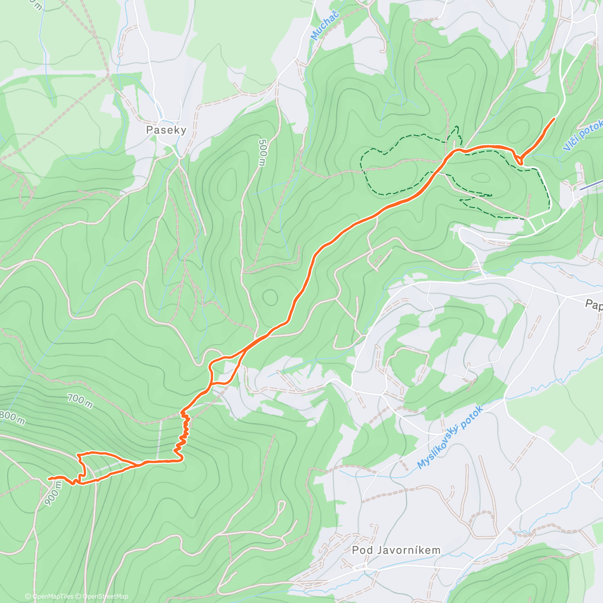 Map of the activity, Javorník z Vlciny