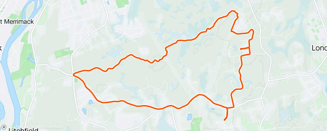 Map of the activity, Rainy Musquash Run