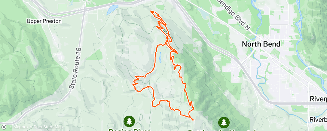 Map of the activity, Raging River with Zach and a new tire. So fun, even if he kept telling me how easy it was to ebike with me.