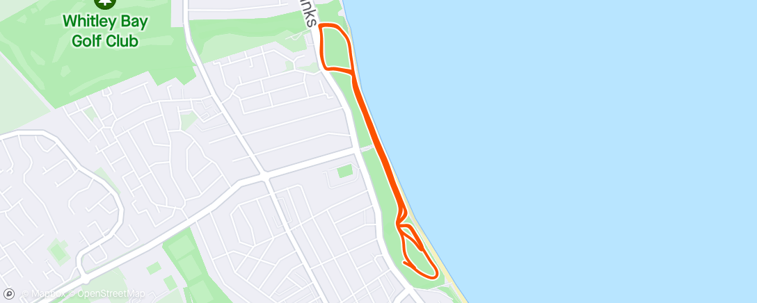 Map of the activity, Whitley Bay parkrun #114 (pr#159)