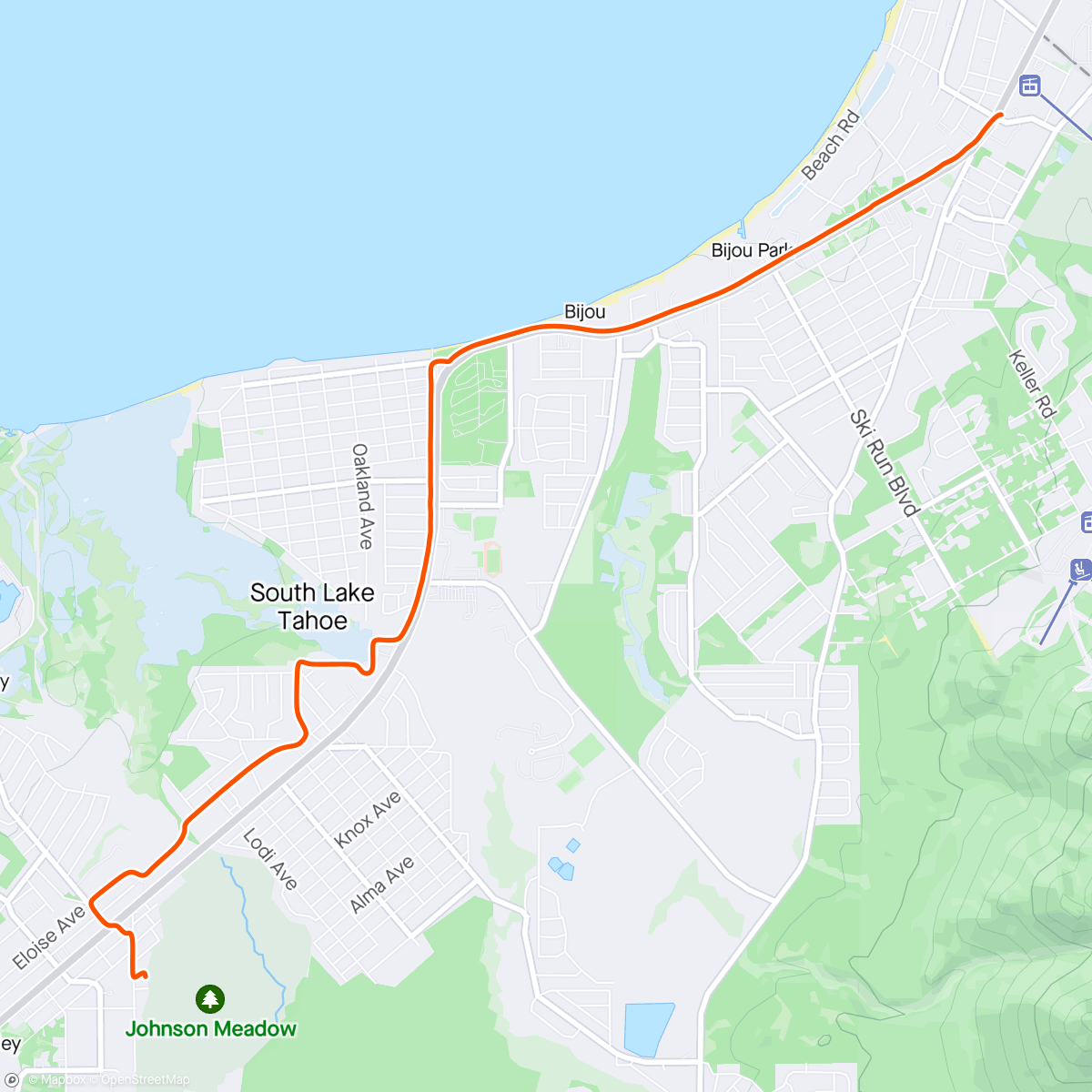 Map of the activity, Bike from skiing.