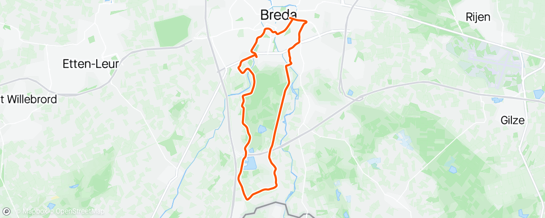 Map of the activity, Wings for Life Run Breda