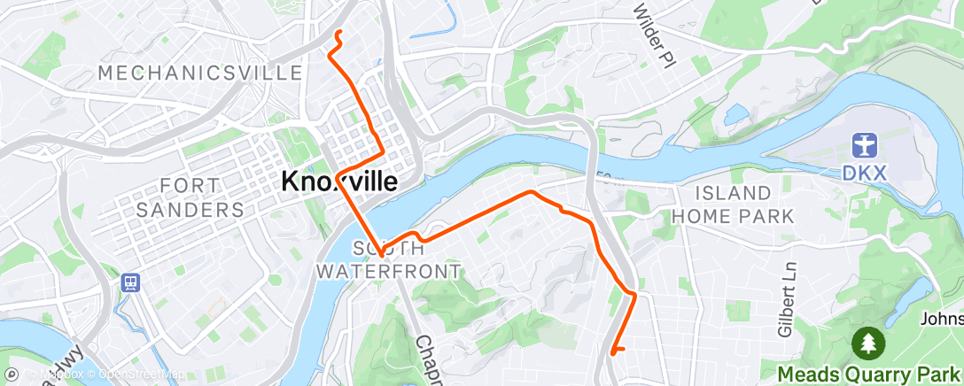 Map of the activity, Evening Ride