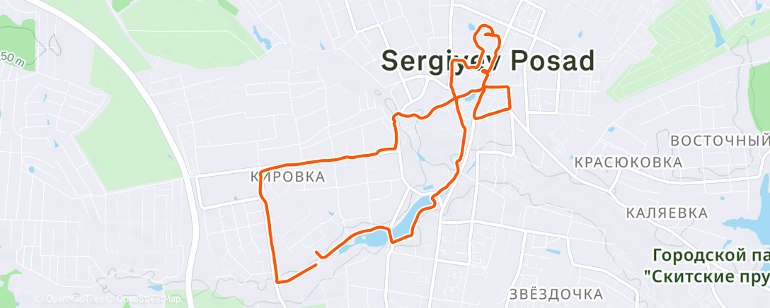 Map of the activity, Вечерний забег