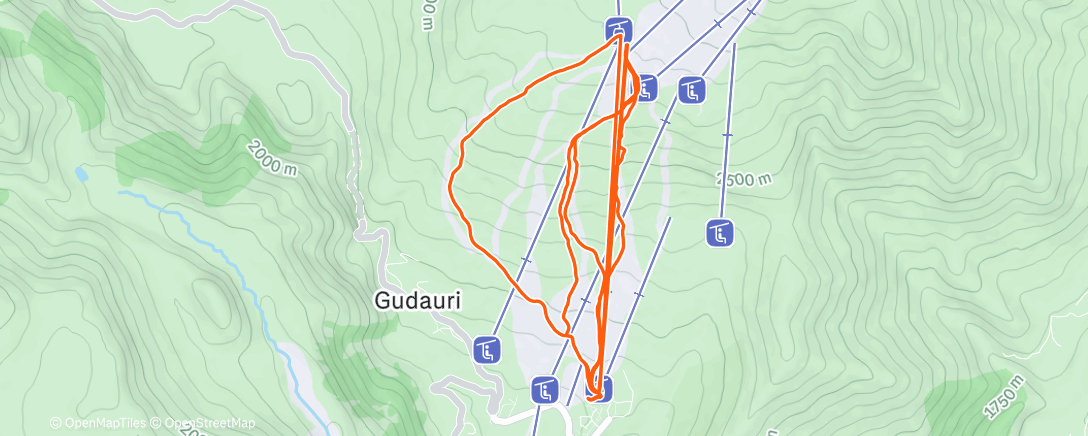 Map of the activity, Afternoon Snowboard