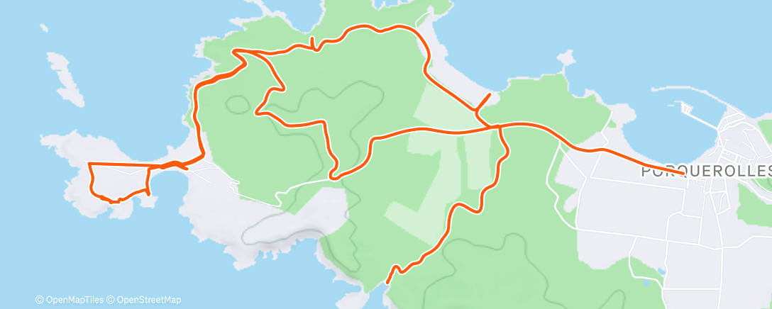 Карта физической активности (VTT Porquerolles tous les 4)