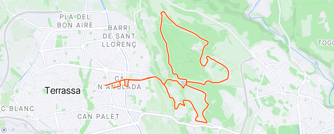アクティビティ「Bicicleta de gravilla vespertina」の地図