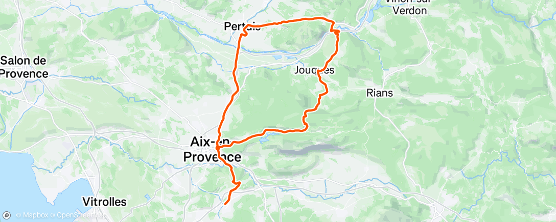 Map of the activity, Sortie vélo le matin