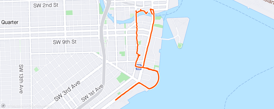Map of the activity, Miami walk