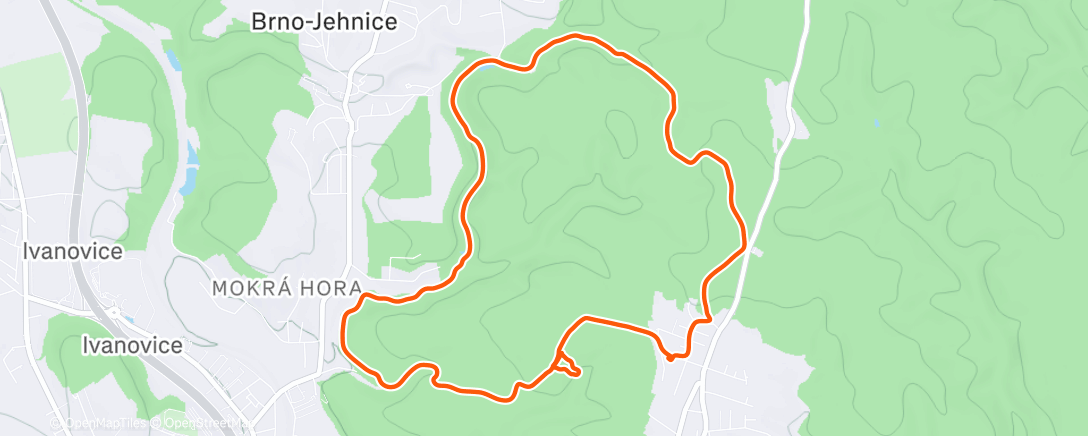 Map of the activity, Beh s náznakem intervalů