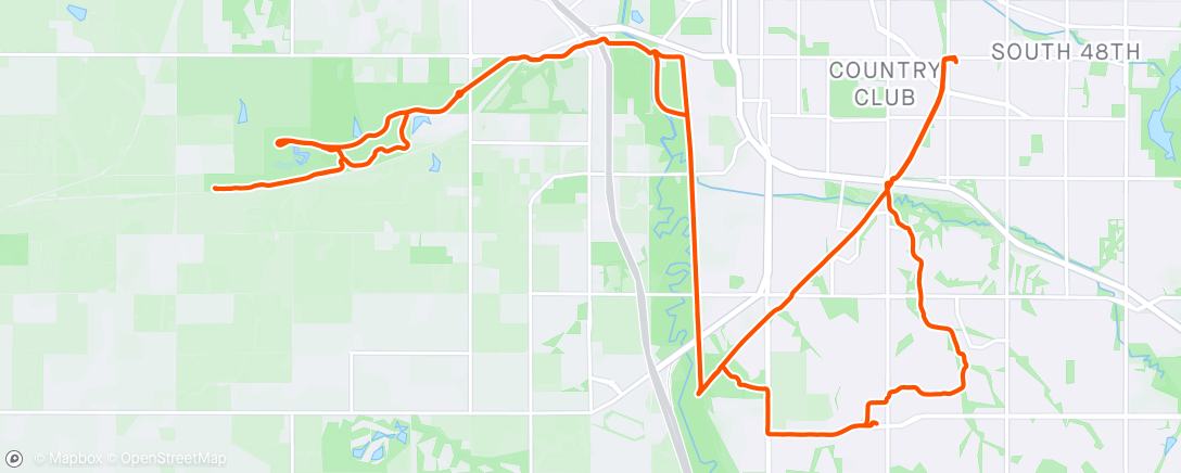 Map of the activity, Another Ride on City Trails.