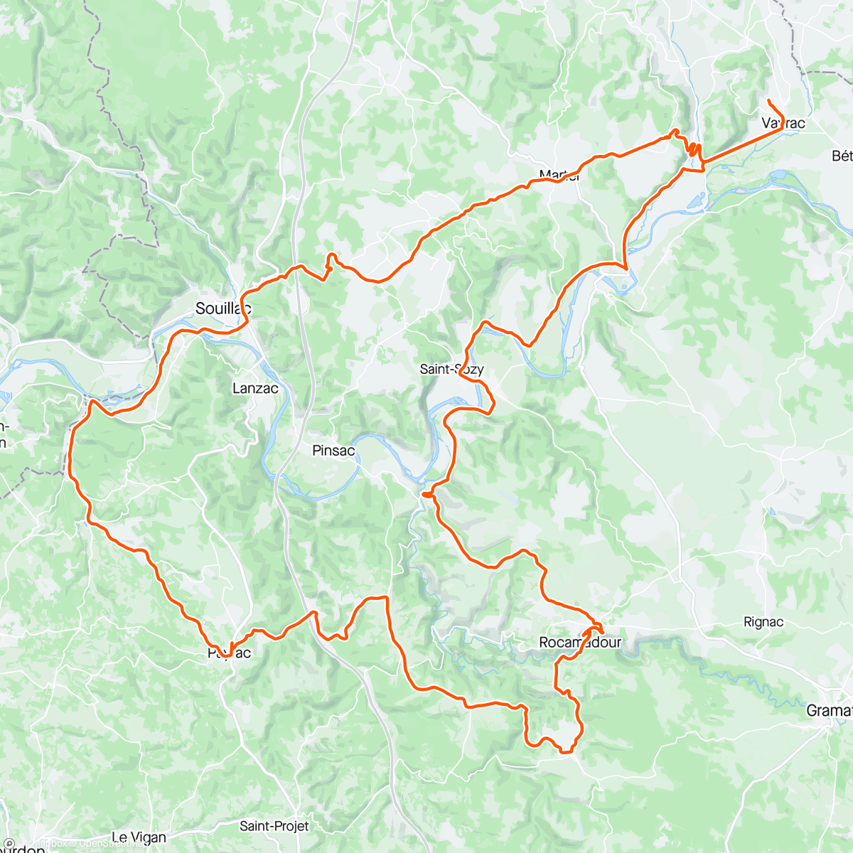 Map of the activity, Stage Vayrac J1