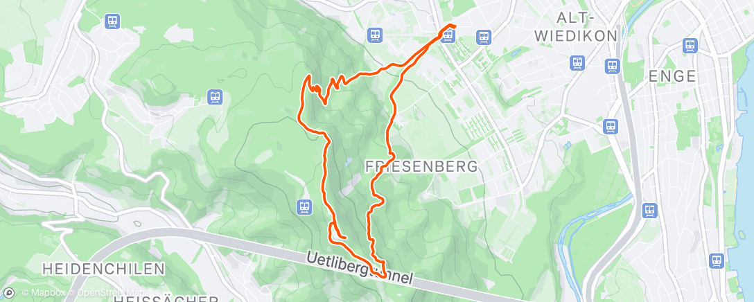 Map of the activity, Afternoon Trail Run
