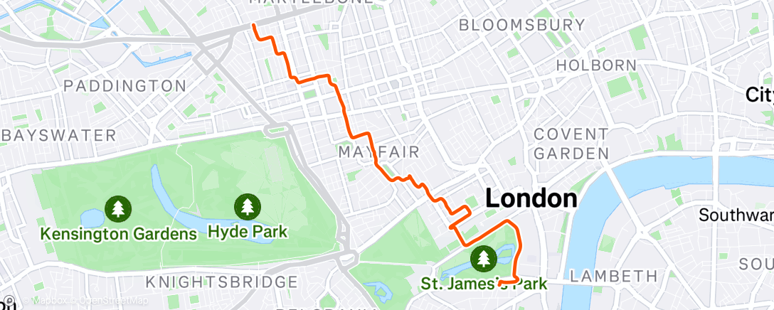 Map of the activity, Evening Ride