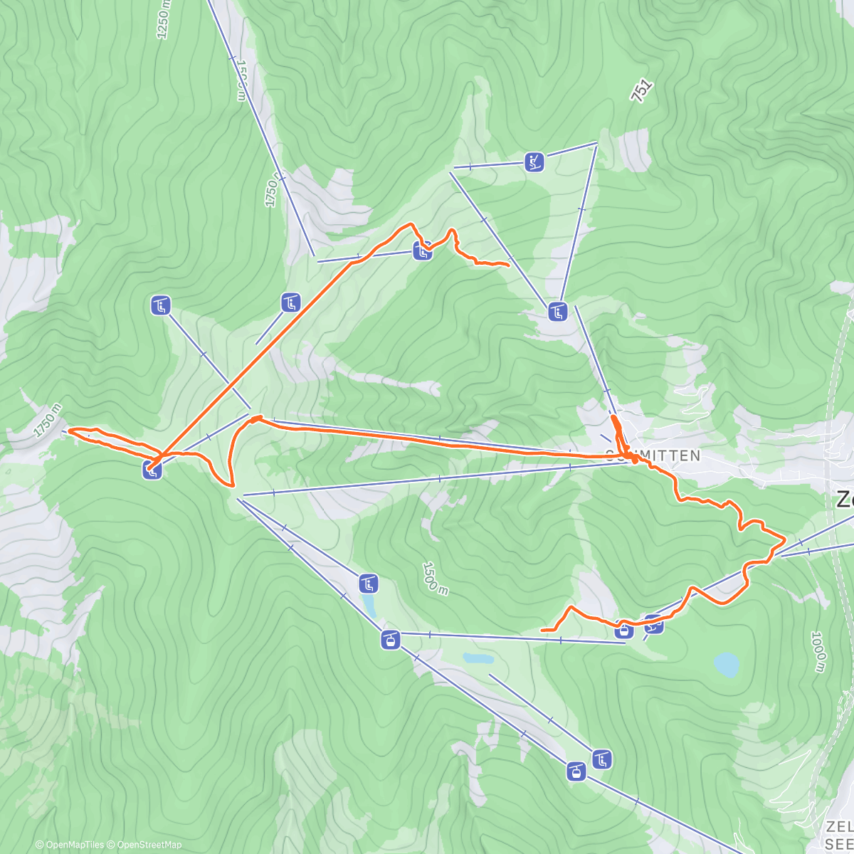Map of the activity, Zell am See Alpine Ski