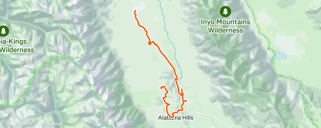 Map of the activity, Day 2: Owens Valley