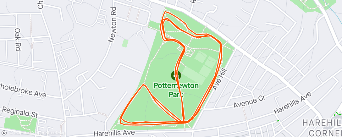 Mapa de la actividad, Potternewton parkrun