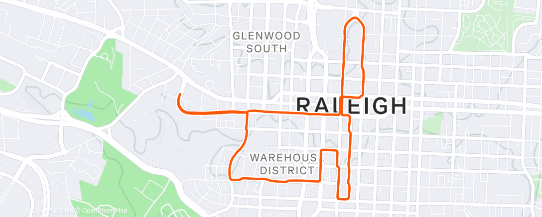 Map of the activity, Evening Run