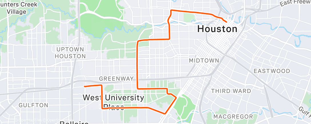 Map of the activity, Pacemaker Houston Marathon 🇺🇸