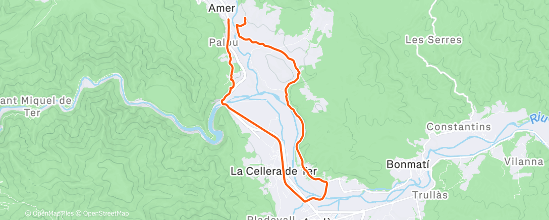 Map of the activity, Amer -> Anglès -> Amer