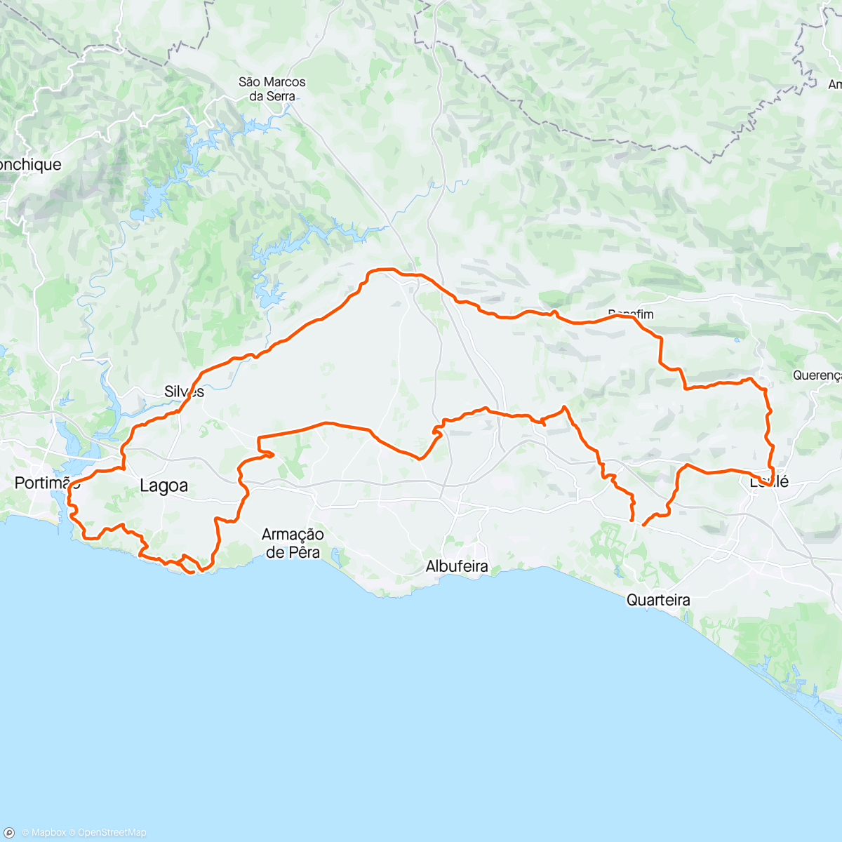 Map of the activity, Volta Algarve