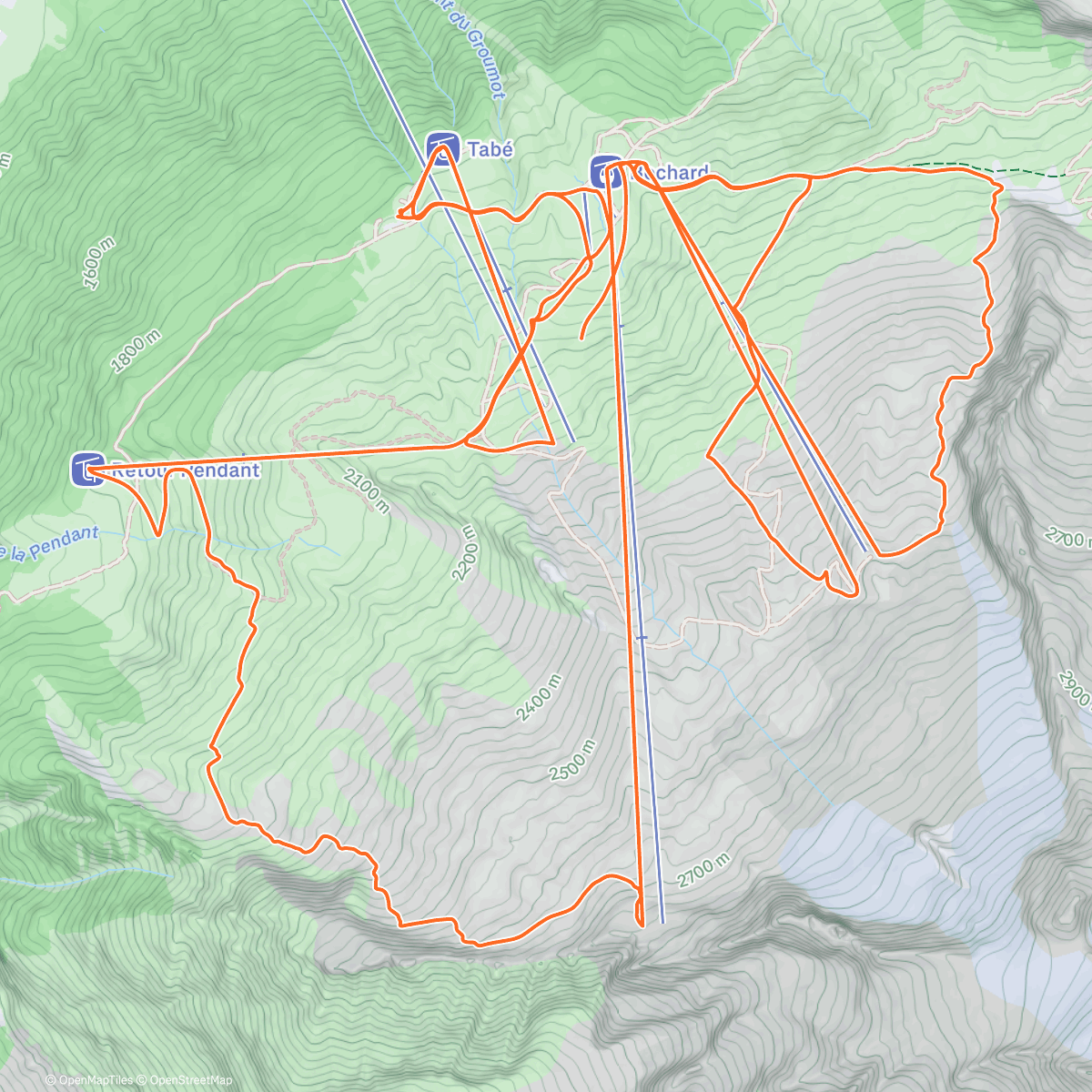 Карта физической активности (Ski alpin en famille)