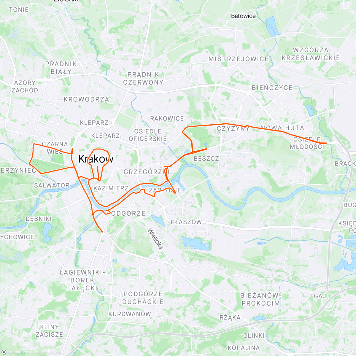 Map of the activity, 21. Cracovia Maraton