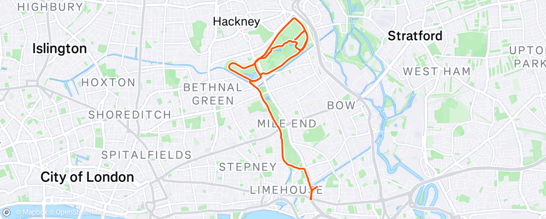 Map of the activity, Morning Run