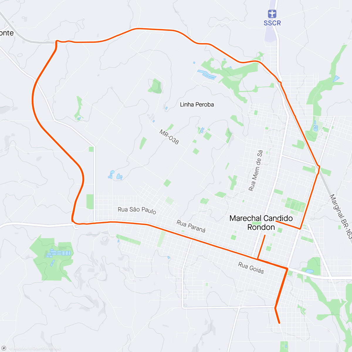 Map of the activity, Road Ride- contorno com os Master de Marechal