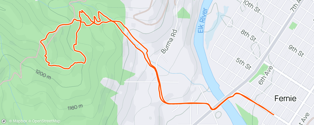 Map of the activity, My supplier and I went biking
