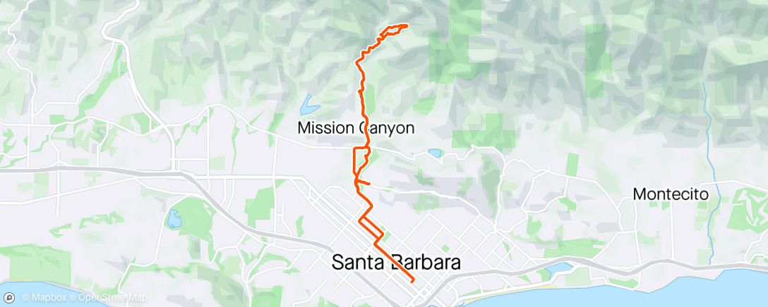 Map of the activity, Santa Barbara MTB
