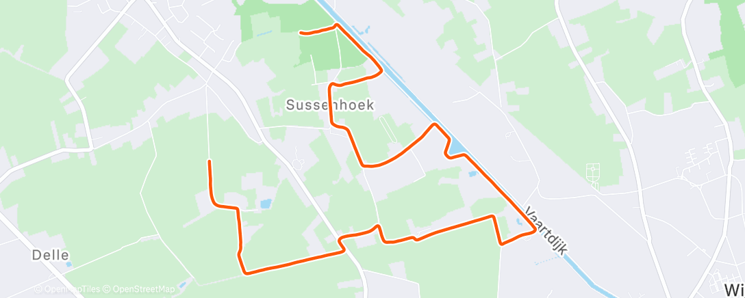 Map of the activity, Middagloop