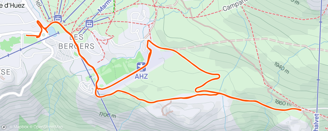 Map of the activity, Alpe d'Huez triathlon 🏃‍♂️ - 4. plass