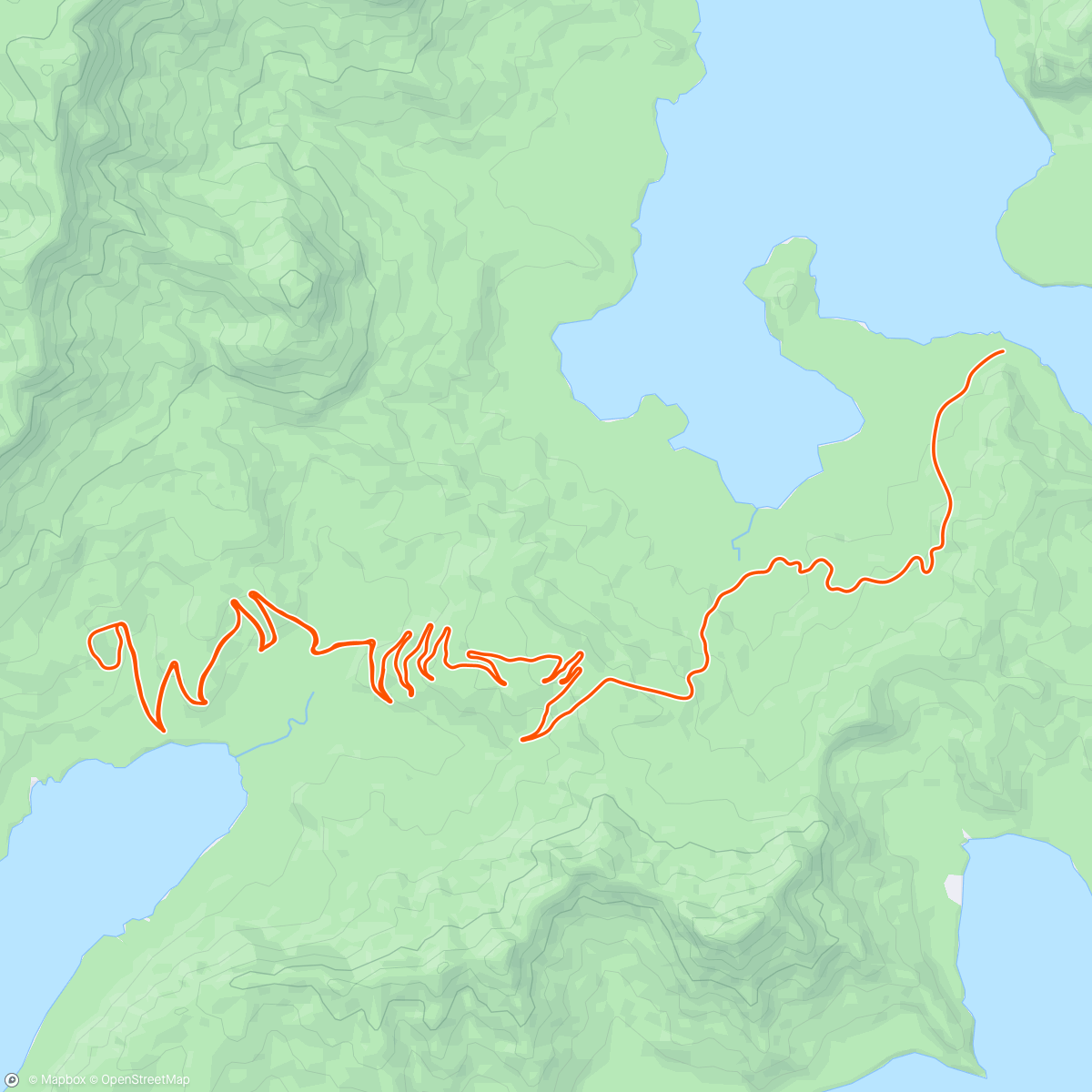 Mapa da atividade, Zwift - Jim Needell's Meetup on Road to Sky in Watopia
