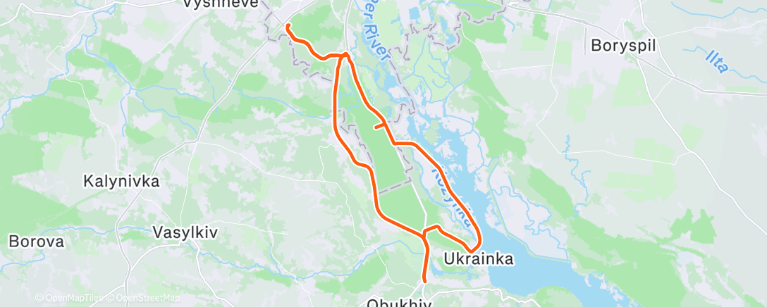 Map of the activity, Damba Ride