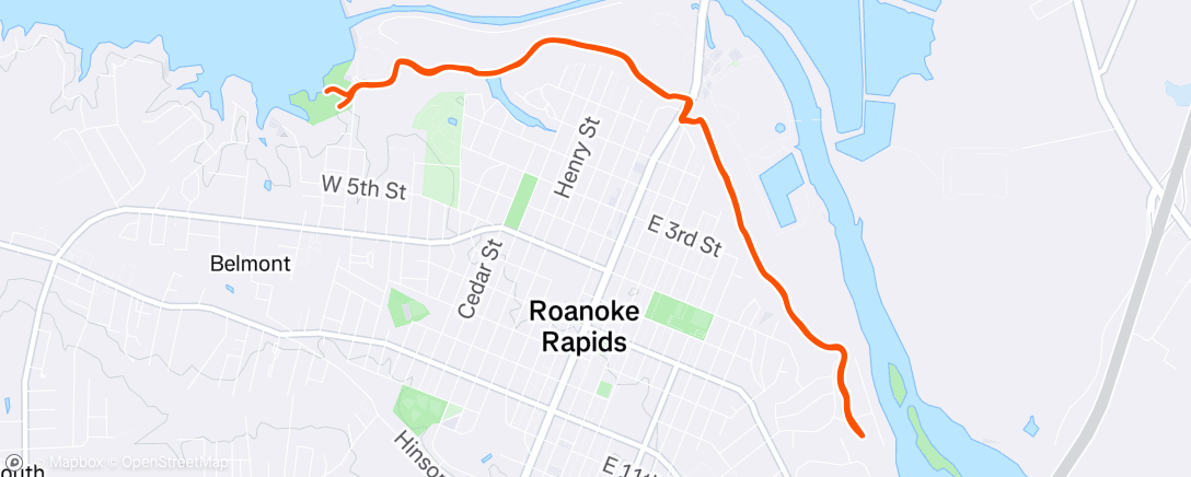 Map of the activity, Sunday Canal Trail 7 miler