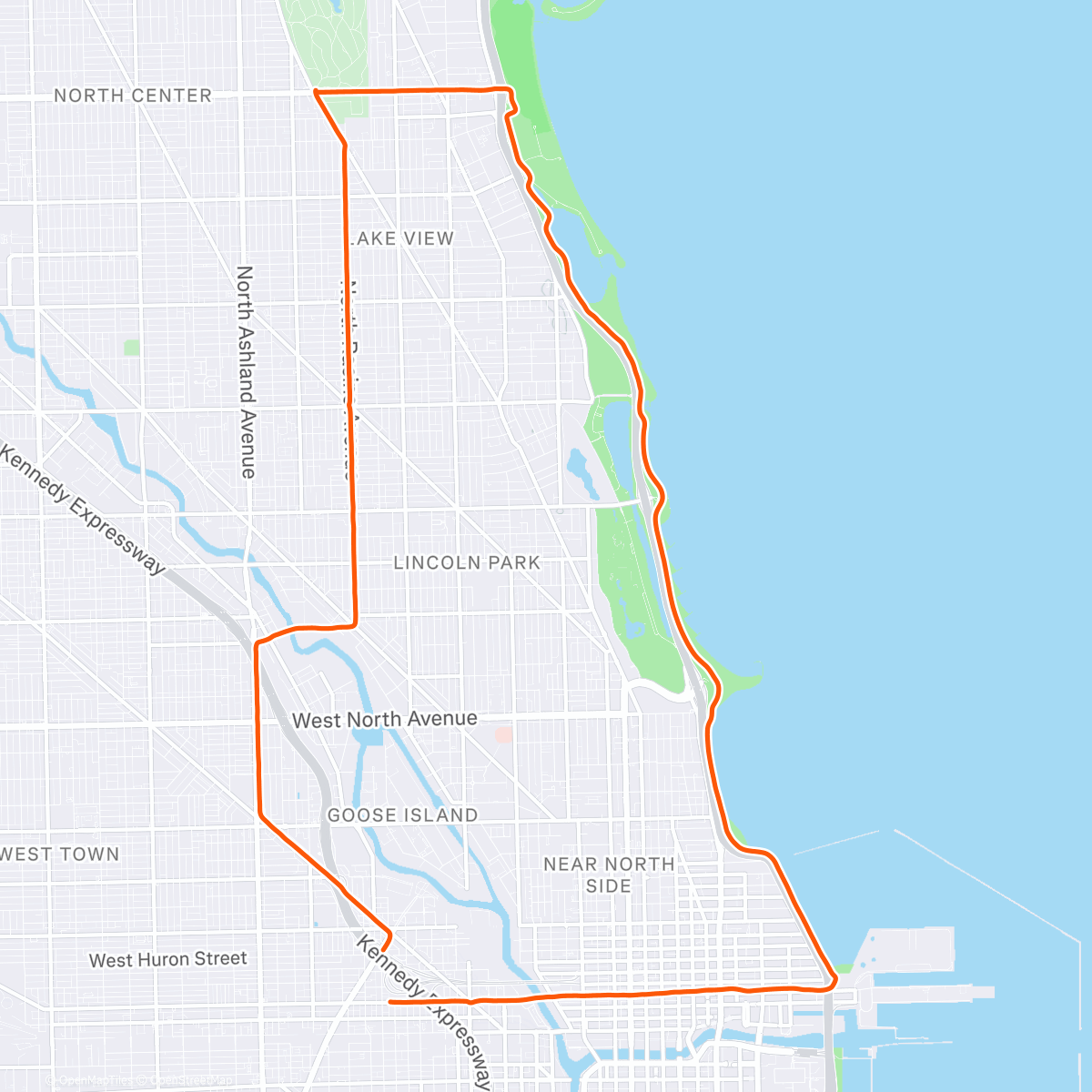 Map of the activity, Afternoon Run