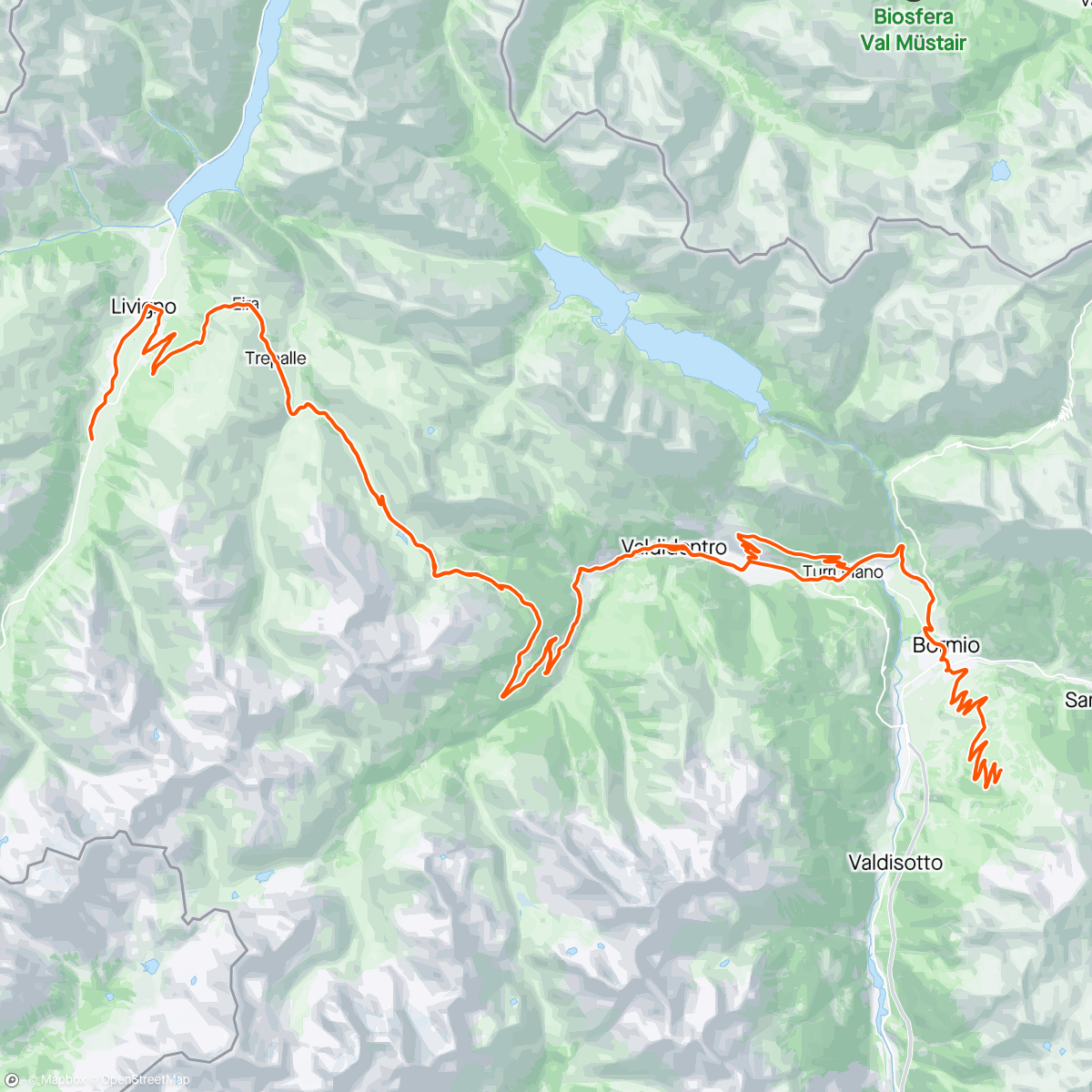 Map of the activity, Livigno D5
