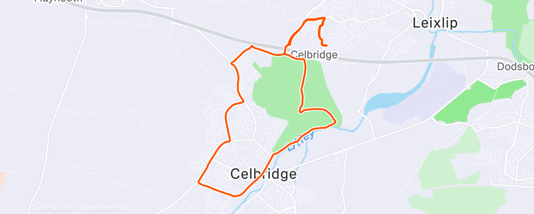 Map of the activity, Afternoon Run