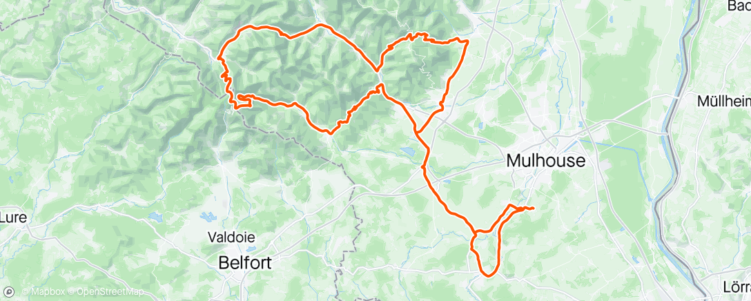 Map of the activity, Hundsruck + Ballon d'Alsace + Col Amic