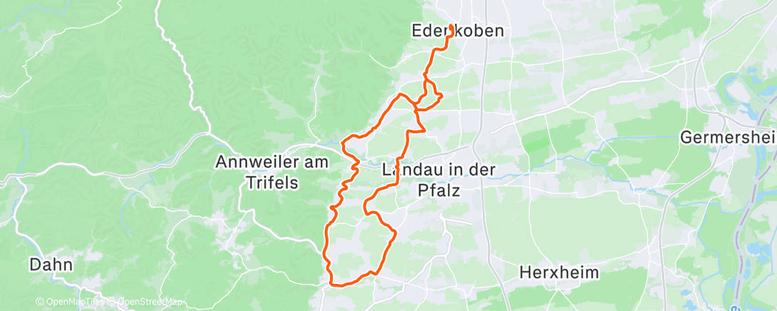 Map of the activity, Fahrt am Nachmittag