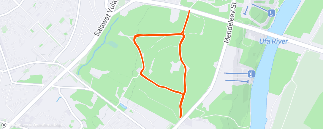 Map of the activity, Evening Run